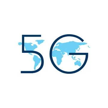 Vector logo for 5G Internet and cellular Stock Illustration