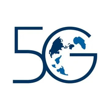 Vector logo for 5G Internet and cellular Stock Illustration