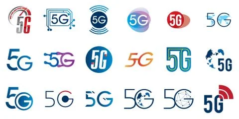 Vector logo for 5G Internet and cellular Stock Illustration