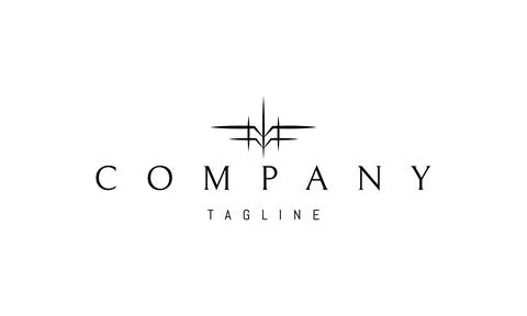 Vector logo with an abstract image of airplane wings in a linear style. Stock Illustration