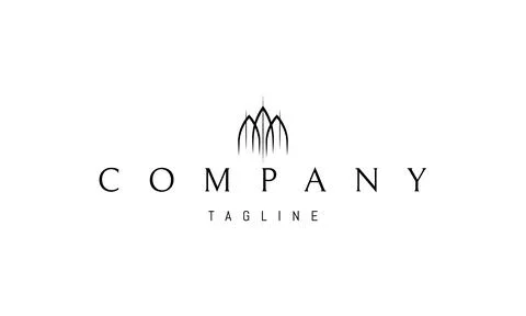 A vector logo with an abstract image of a bird in a linear style in the form of Stock Illustration