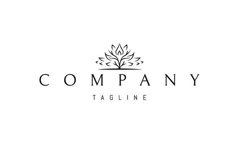 A vector logo with an abstract image of a branchy tree with a drop in the middle Illustrazione stock