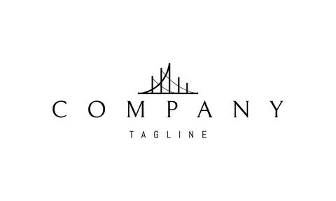 Vector logo with an abstract image of a bridge in a minimalist style. Stock Illustration