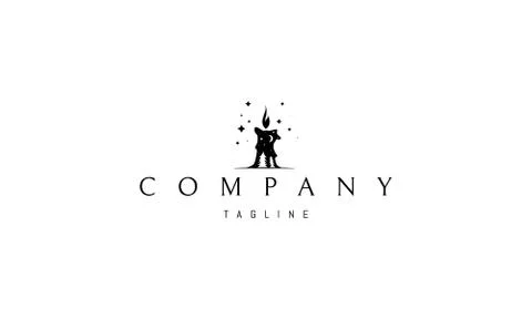 Vector logo with an abstract image of a burning candle inside which is a Stock Illustration
