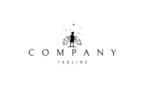 A vector logo with an abstract image of a child inspired by his dreams against a Stock Illustration