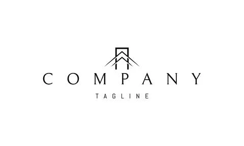 Vector logo with an abstract image of a doorway with an arrow pointing up. Illustrazione stock
