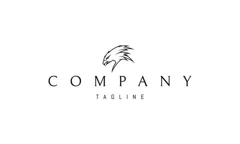 Vector logo with an abstract image of an eagles head in a linear style. Stock Illustration