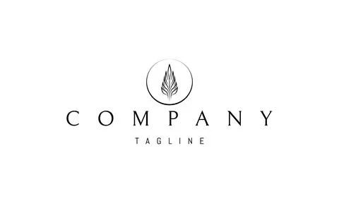 A vector logo with an abstract image of a fern leaf in a circle. Stock Illustration
