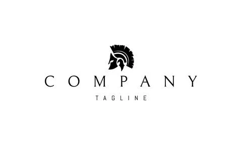 Vector logo with an abstract image of a Greek warriors helmet. Stock Illustration