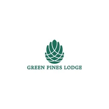Vector logo with an abstract image of a green pine cone logo Stock Illustration