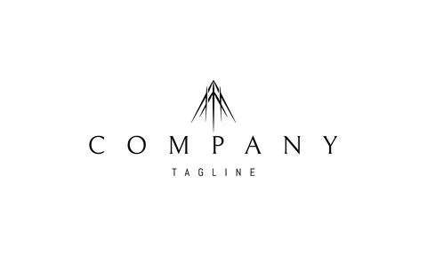 A vector logo with an abstract image of a hawk bird in the form of an arrowhead. Stock Illustration