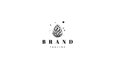 Vector logo with an abstract image of a pine cone. Stock Illustration