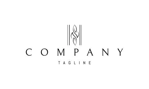 A vector logo with an abstract image of a rectangular pattern of leaves. Illustrazione stock