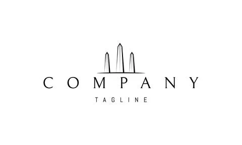 A vector logo with an abstract image of three obelisks. Stock Illustration
