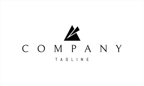Vector logo with an abstract image of a triangle with a splinter that broke away Stock Illustration