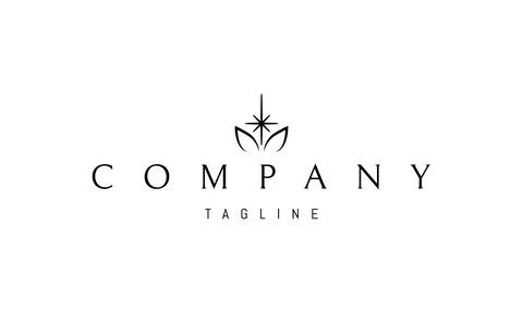 Vector logo with an abstract image of two leaves with a star in the middle. Stock Illustration