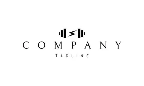 A vector logo with an abstract image of a weight with a handle in the shape of a Illustration