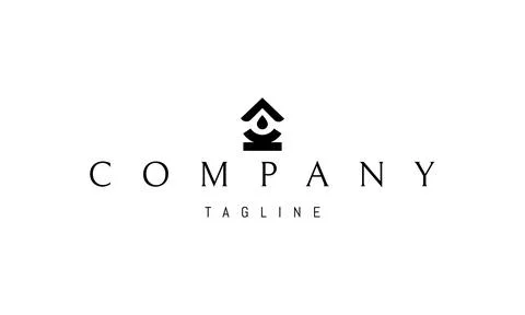 A vector logo with an abstract image of a well with a drop in the middle. Stock Illustration