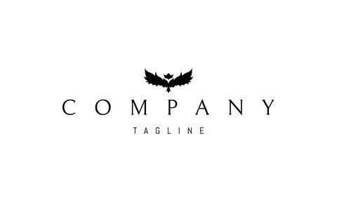 A vector logo with an abstract image of the wings of a bird with a crown instead Stock Illustration