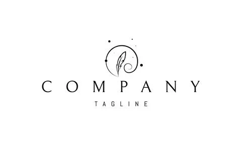 A vector logo with an abstract image of a writing pen in a circle. Stock Illustration