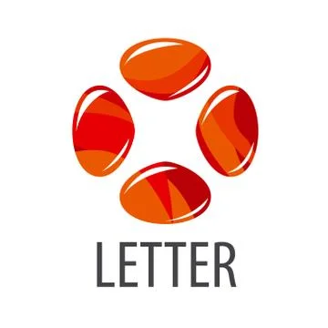 Vector logo abstract letter X of colored stones Illustrazione stock