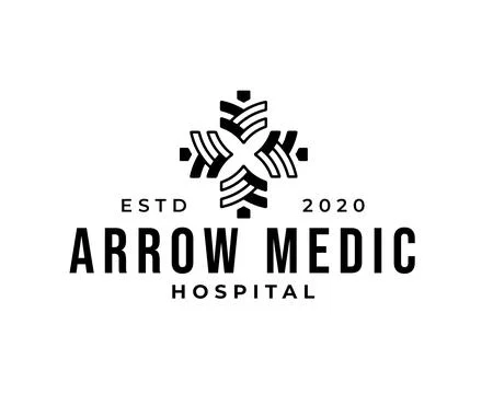 Vector logo abstract pine tree in the form of a medical cross logo Stock Illustration