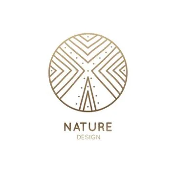 Vector logo abstract tree. Simple geometric logotype of tree or mountains Stock Illustration