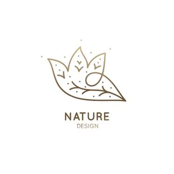 Vector logo abstract trees. Linear emblem forest for design of natural products Stock Illustration