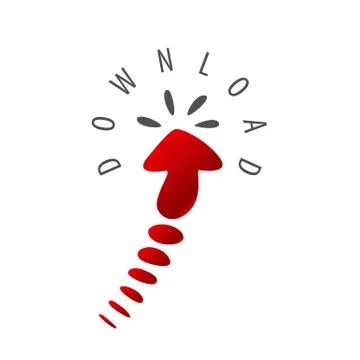 Vector logo arrow cursor to download Ilustración de archivo