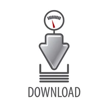 Vector logo arrow for download from the speed sensor Ilustración de archivo