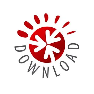 Vector logo arrow on the red button Ilustración de archivo