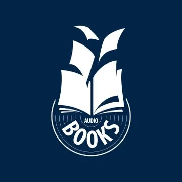 Vector logo audio books fly away sheets Illustrazione stock