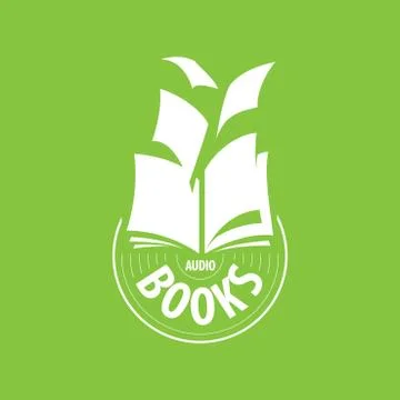 Vector logo audio books fly away sheets Stock Illustration