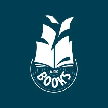 Vector logo audio books fly away sheets Illustrazione stock