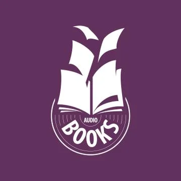 Vector logo audio books fly away sheets Illustrazione stock