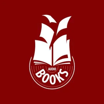 Vector logo audio books fly away sheets Illustrazione stock