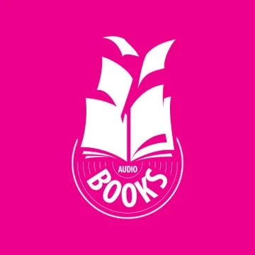 Vector logo audio books fly away sheets Illustrazione stock