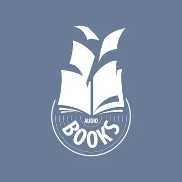 Vector logo audio books fly away sheets Illustrazione stock
