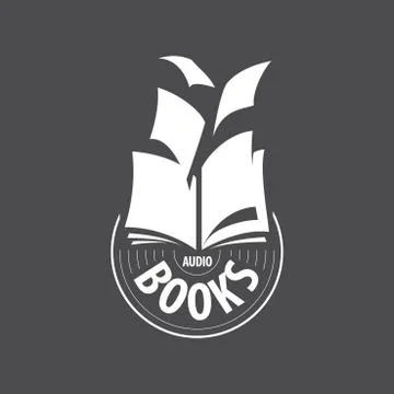 Vector logo audio books fly away sheets Illustrazione stock