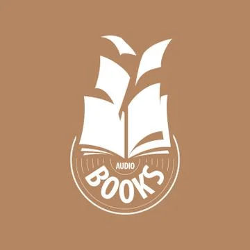 Vector logo audio books fly away sheets Illustrazione stock