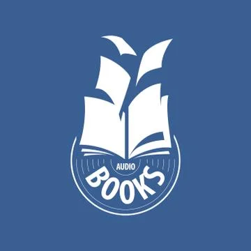 Vector logo audio books fly away sheets Illustrazione stock