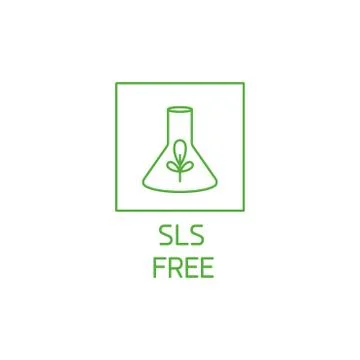 Vector logo, badge and icon for natural and organic products. Sls free sign Stock Illustration