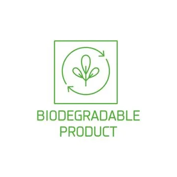 Vector logo, badge and icon for natural and organic products. Biodegradable Stock Illustration