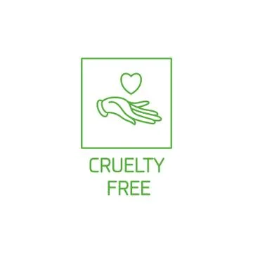 Vector logo, badge and icon for natural and organic products. Cruelty free sign Stock Illustration