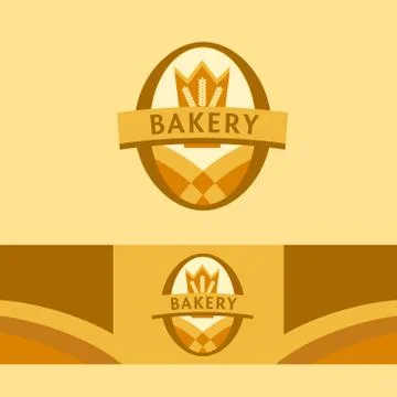 Vector logo for a bakery, macaroni factory. Image field and ears, the crown 스톡 일러스트