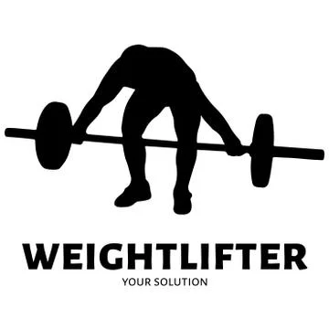 Vector logo barbell. Weightlifter raises the bar Stock Illustration