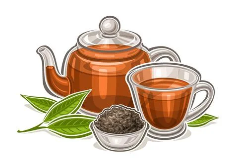 Vector logo for Black Tea Drink Stock Illustration