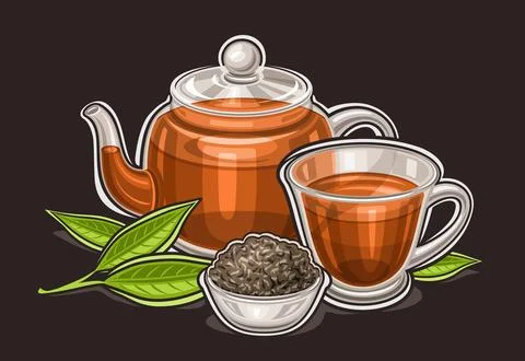 Vector logo for Black Tea Drink Stock Illustration