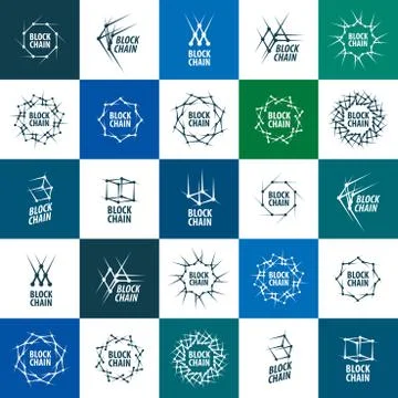 Vector logo blockchain Stock Illustration