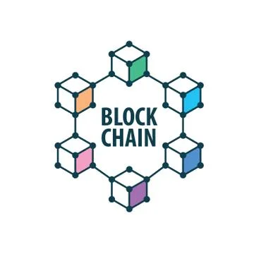 Vector logo blockchain Illustrazione stock